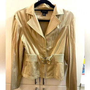 Odds & Even Beige Cotton blend Blazer Jacket Sz M